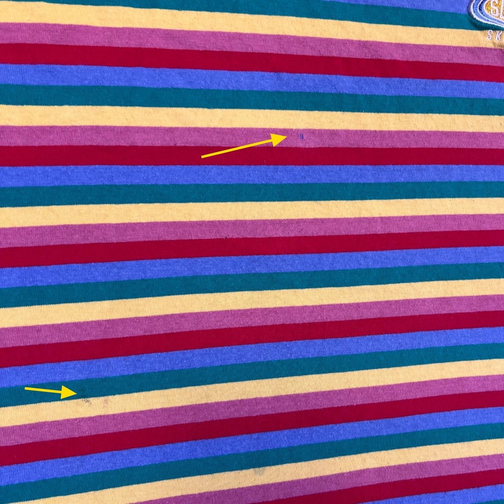 Santa Cruz Striped Shirt Mens Medium Multi-Color Skate Casual Rainbow Logo - Picture 6 of 16
